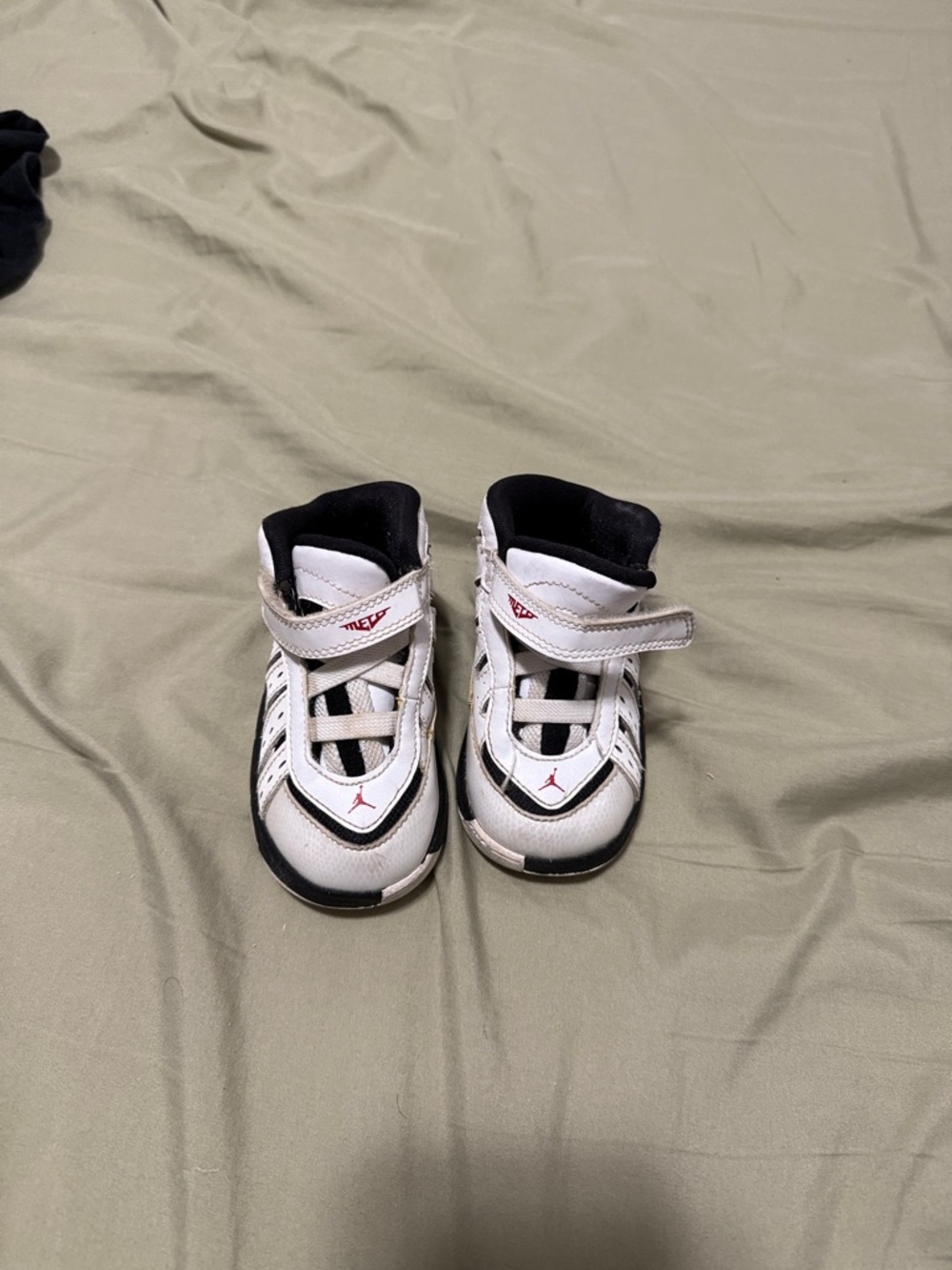 Jordan Kids White and Black Sneakers